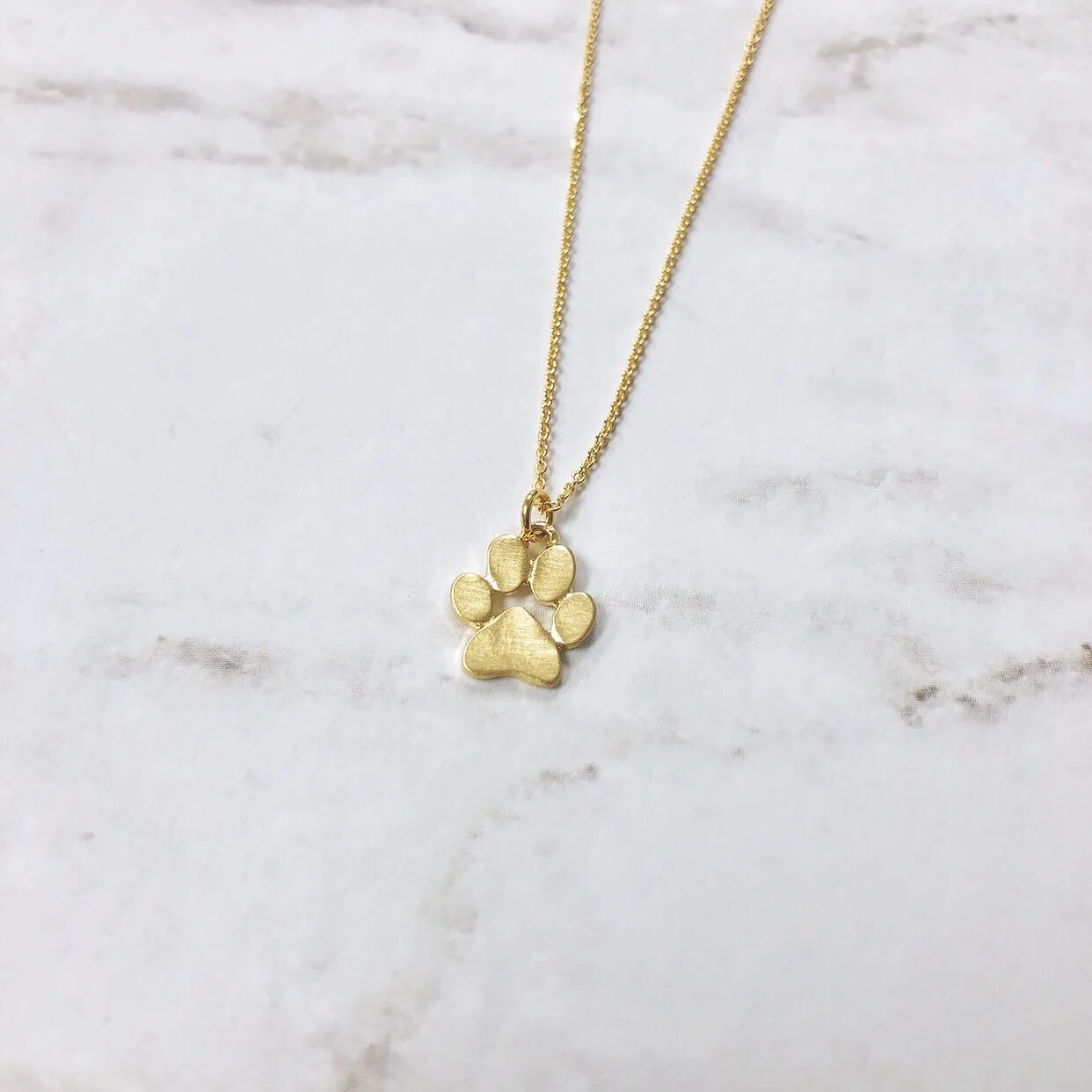 Paw Print Necklace - Gold