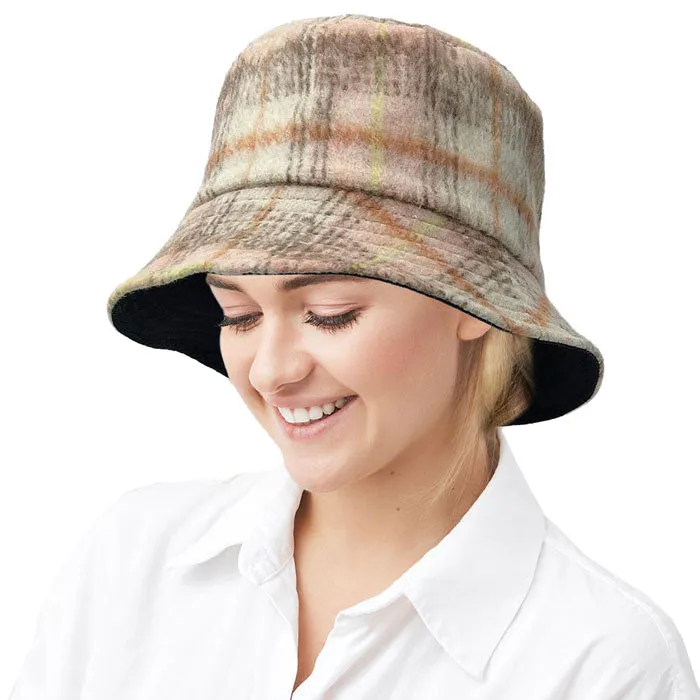 Plaid Check Patterned Bucket Hat