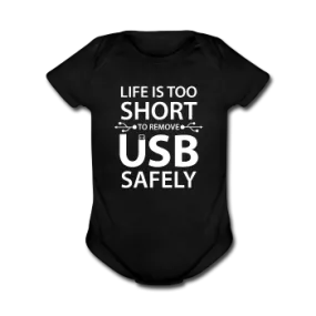 "Life is too Short" (white) - Baby Short Sleeve One Piece