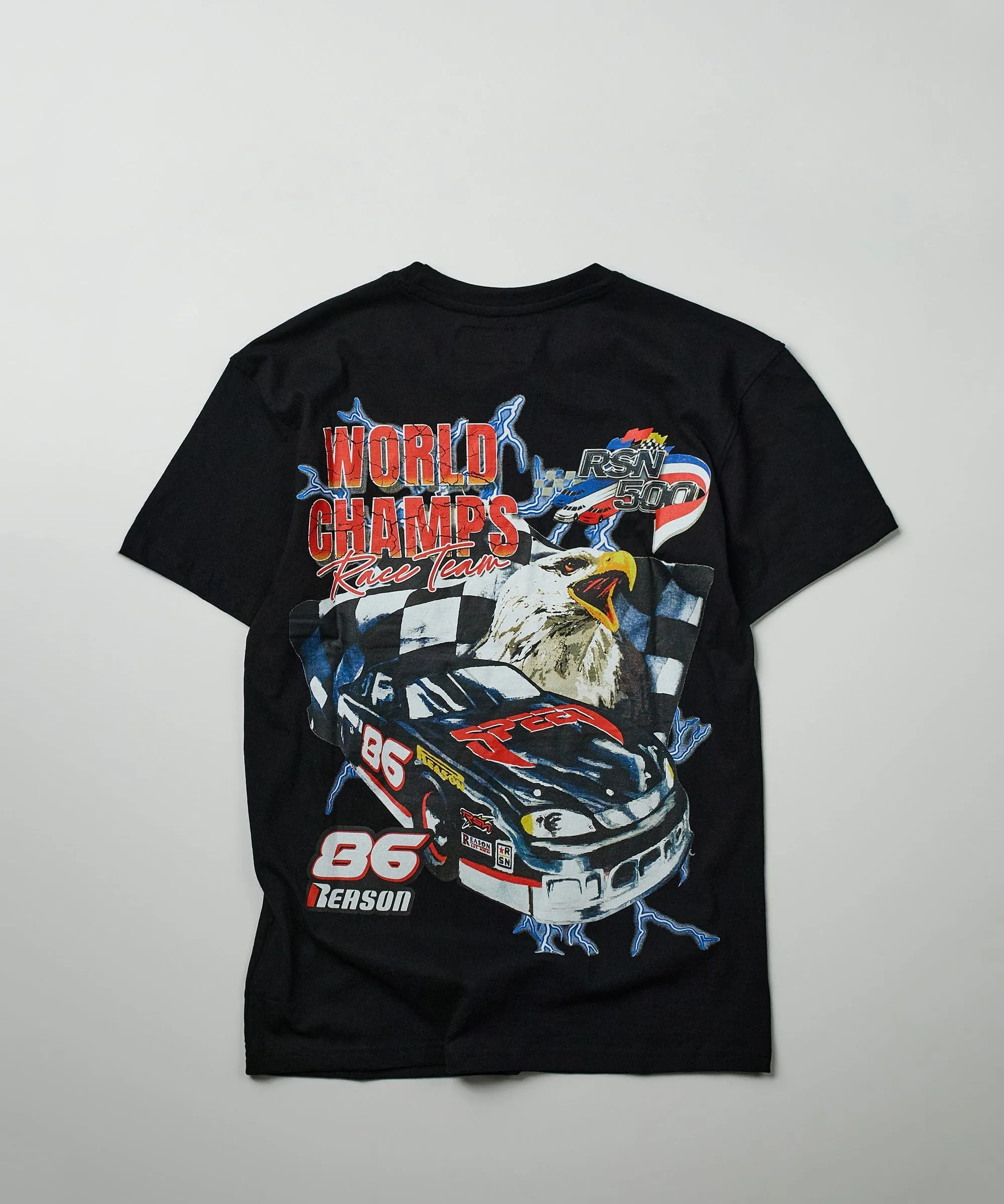 Racing Champs Short Sleeve Graphic Print Tee - Black