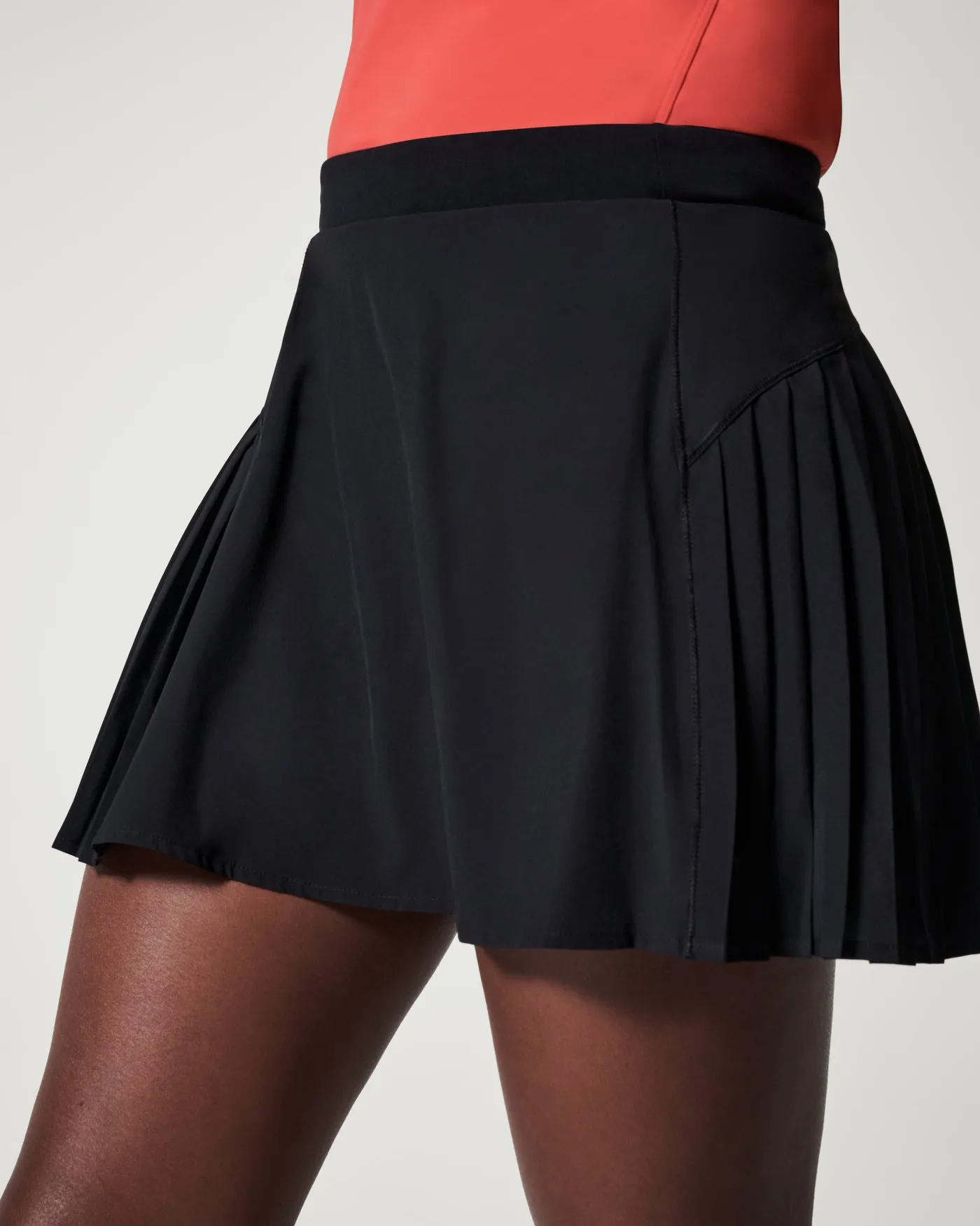 Spanx: The Get Moving Pleated Skort, 14" -  Very Black