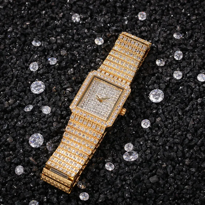 Square Dial CZ Diamond Watch