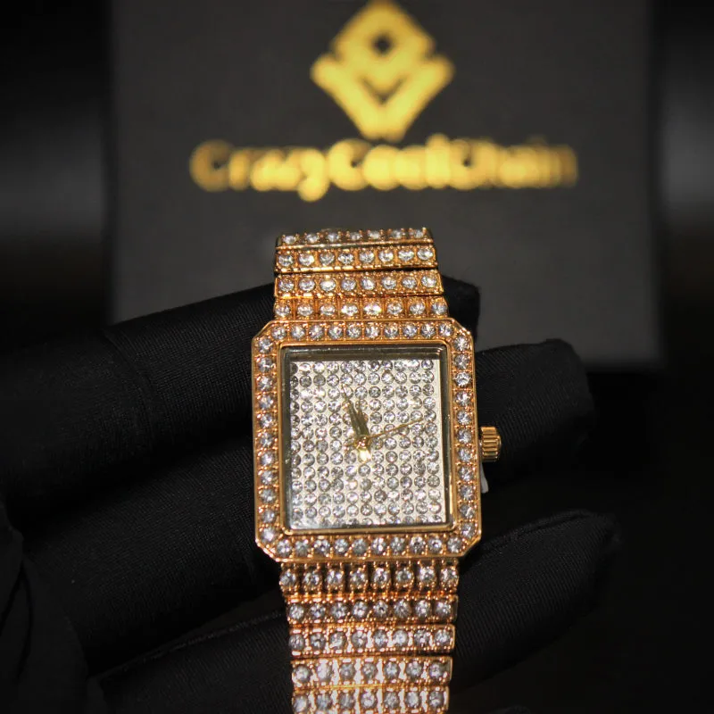 Square Dial CZ Diamond Watch