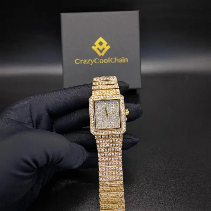 Square Dial CZ Diamond Watch