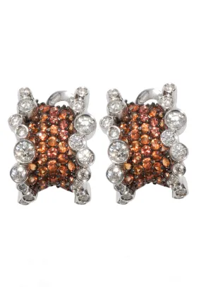 Stefan Hafner 18KWG Orange Sapphire Corset Earrings