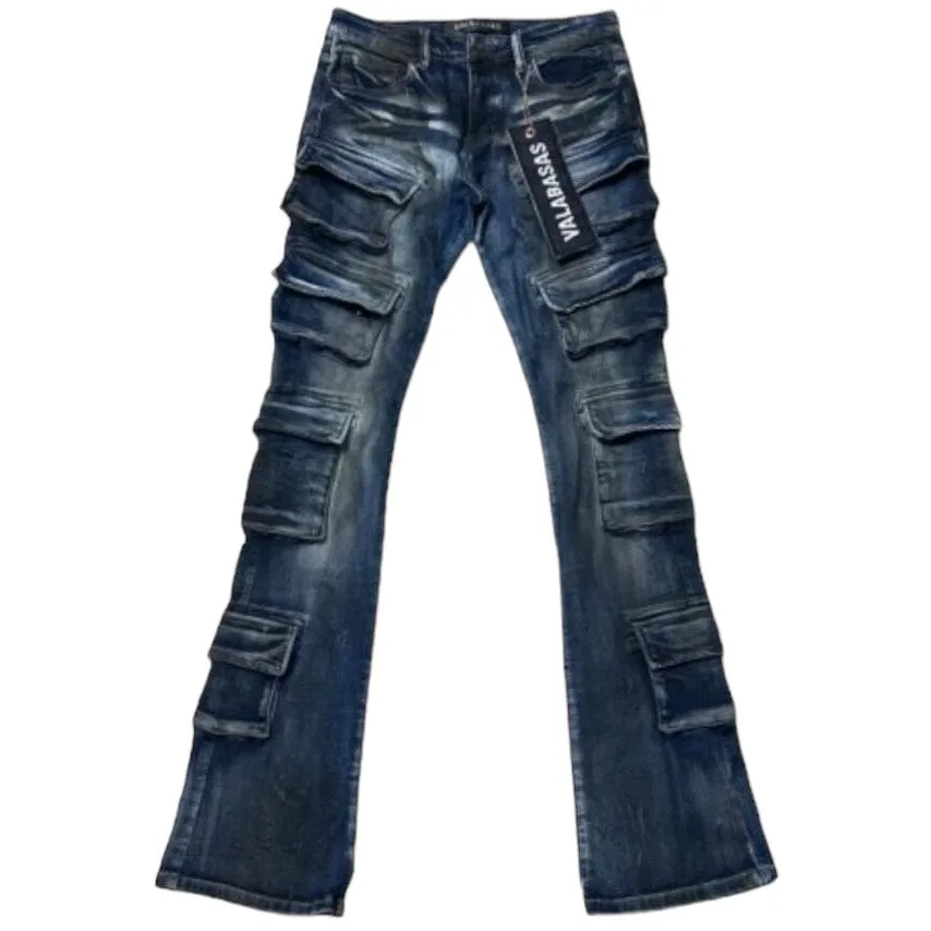 Valabasas Pinnacle Flared Stacked Denim (Blue Dirty Wash) VLBS4101623