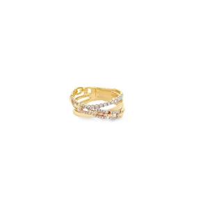 WD1248 14kt Multi Line Diamond Statement Ring