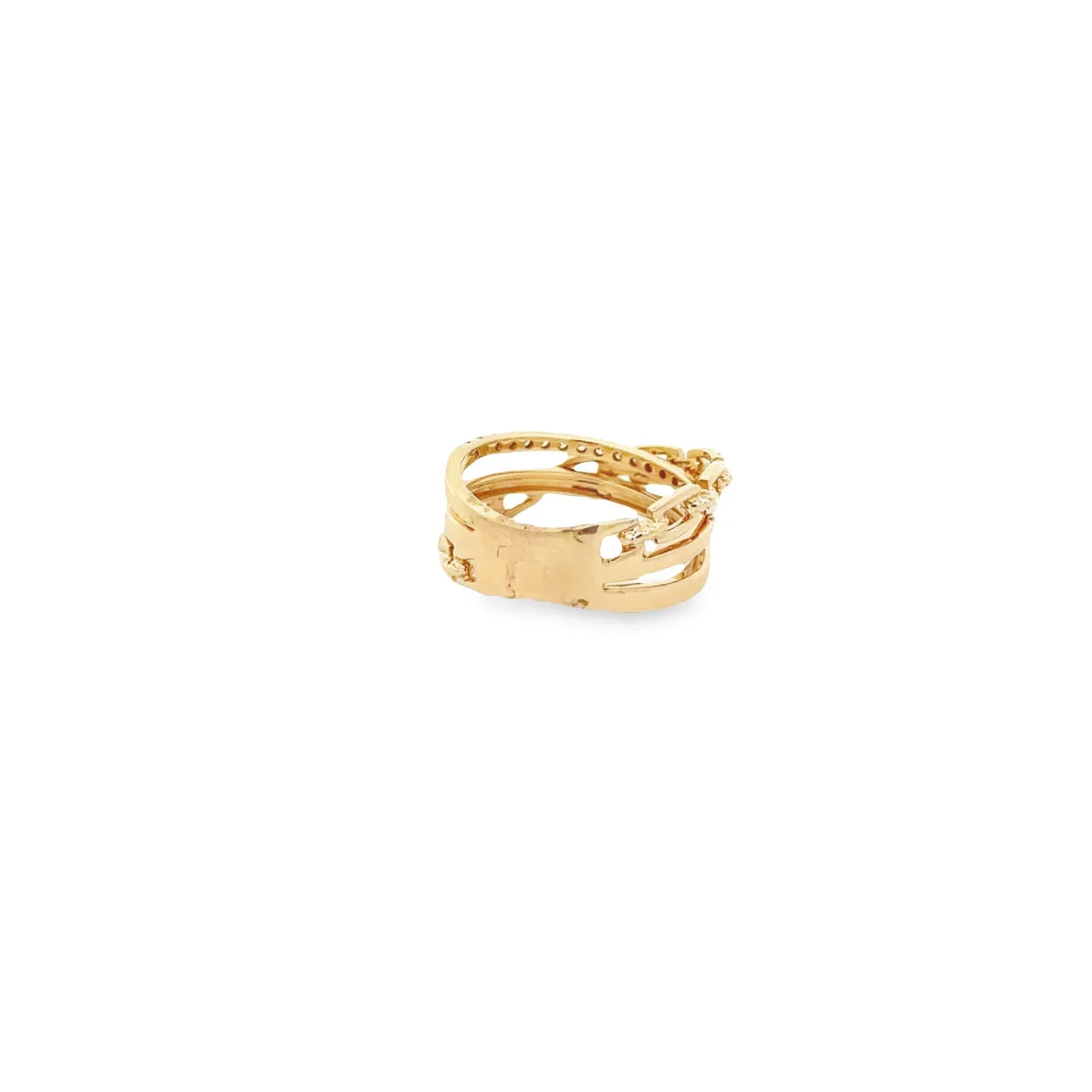 WD1248 14kt Multi Line Diamond Statement Ring